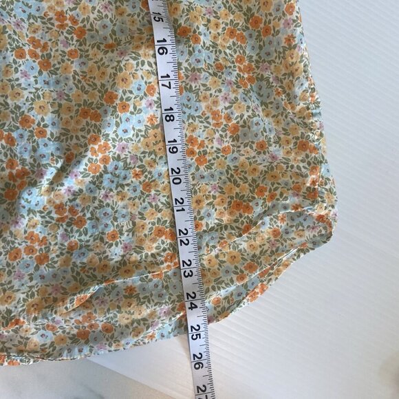 American Eagle Top Women S Floral Patchwork Button Up Shirt Oversized Y2K Boho - Picture 7 of 8